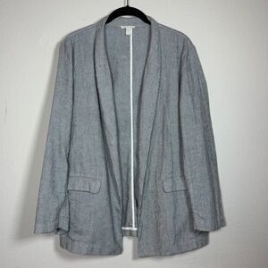 Eileen Fisher Organic Cotton/Linen Striped Jacket Size M